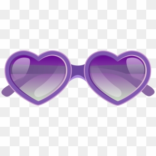 Purple Heart Sunglasses Png Clipart Image - Sunglasses Clipart, Transparent Png