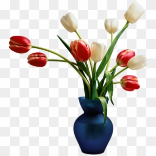 Image Black And White Library Blue Tulips Gallery Yopriceville - Flower Vase Png File, Transparent Png