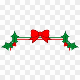 Christmas Frame Border Holly Ribbon - Simple Christmas Frame Clip Art, HD Png Download