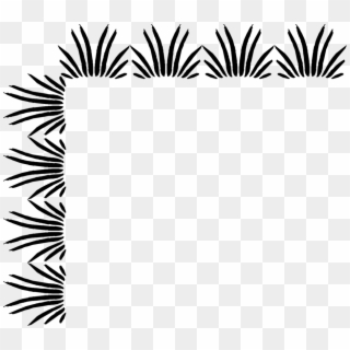 Grass Clipart Corner - Grass Border Clipart Black And White, HD Png Download
