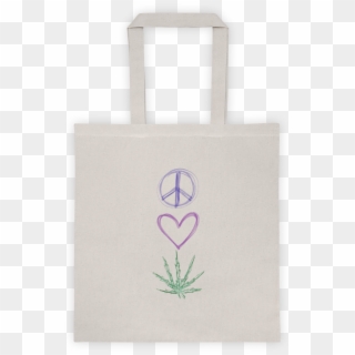 Peace, Love, Weed/cbd/hemp Tote Bag - Bag, HD Png Download