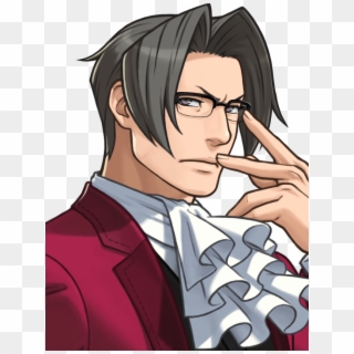 Objection I Dropped The Ace Attorney Anime Yaoi Png - Miles Edgeworth Dual Destinies, Transparent Png