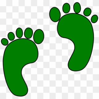 Green Baby Footprints Clipart - Green Foot Print Clip Art, HD Png Download