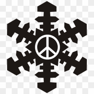 Snowflake Christmas Xmas Holiday Peace Symbol Sign - Drapeau Peace And Love, HD Png Download