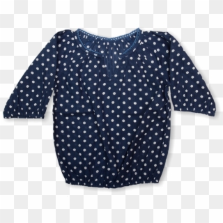Boho Woven Top, Navy With White Polka Dot - Blue Perforated Vinyl, HD Png Download