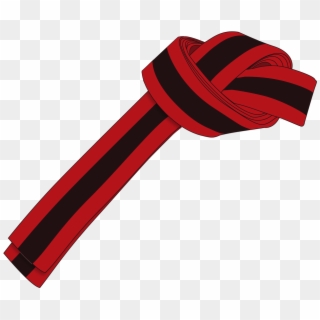 Ichf Red Black Belt 2nd Gup Large - Red With Black Stripe Belt, HD Png Download