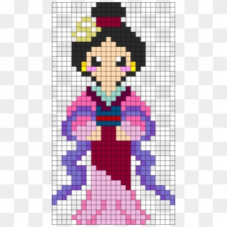 Mulan Perler Bead Pattern / Bead Sprite - Pixel Art Princesse, HD Png Download