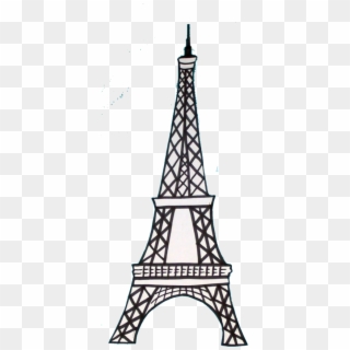 Drawn Eiffel Tower Outline - French Eiffel Tower Drawing, HD Png Download