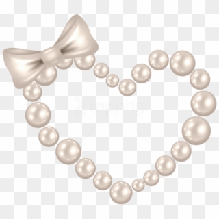 Free Png Pearl Heart With Bow Transparent Png - Pearl Heart, Png Download