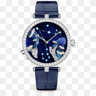 Lady Arpels Zodiac Lumineux Pisces Watch - Van Cleef Zodiac Watch, HD Png Download