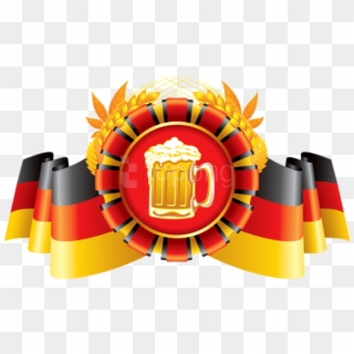 Download Oktoberfest Decor German Flag With Wheat And - Oktoberfest Bier Oktoberfest Paulaner Png, Transparent Png