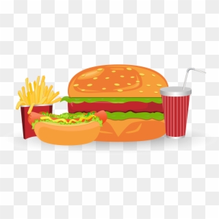 Cheeseburger Hamburger French Fries Fast Food Junk - Fast Food Vector Png, Transparent Png