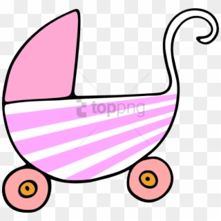 Free Png Download Girl Baby Stroller Greeting Cards - Baby Shower Clip Art, Transparent Png