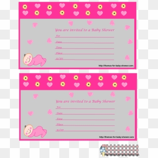 Girl Baby Shower Invitations 1 - Baby Shower, HD Png Download