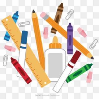 Free Vector Black And White Download Images Of School - School Supplies Clipart Transparent, HD Png Download