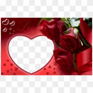 Free Png Red Roses And Heart Love Png Frame Background - Love Photo Frame Png, Transparent Png