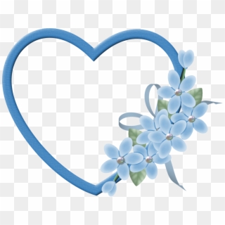 Free Icons Png - Blue Heart Frame Png, Transparent Png