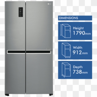 Lg Gsm760pzxz American Fridge Freezer - Refrigerator, HD Png Download