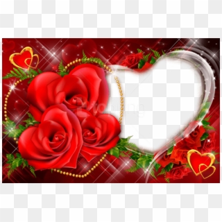 Free Png Transparent Red Roses Heart Frame Background - Love Frames For Photos Free Download, Png Download
