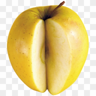 Cut Yellow Apple - طراحی سیب قاچ شده, HD Png Download