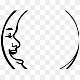 Oval Clipart Black And White - Drawing Black And White Moon, HD Png Download