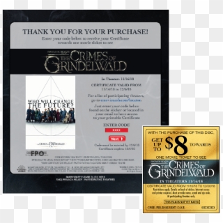 Home Entertainment Fantastic Beasts - Flyer, HD Png Download