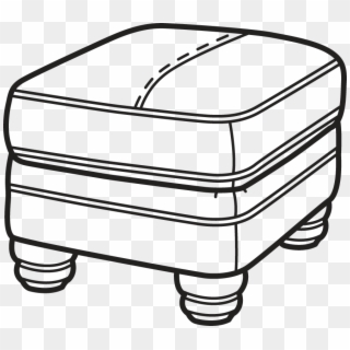 Flexsteel Bay Bridge Nuvo Ottoman Without Nailhead - Footstool Clipart Black And White, HD Png Download
