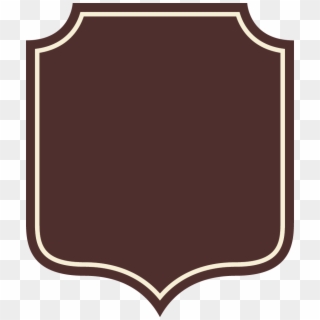 Brown Rectangle Shield One Point Down Badge With Top, HD Png Download