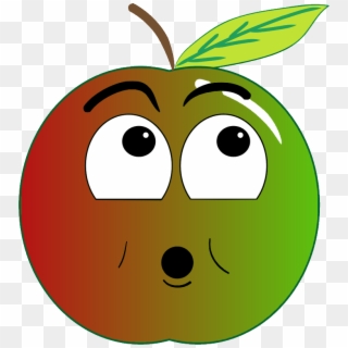 Fruit Pomme Vert Rouge Surpris - Angry Apple Clipart Png, Transparent Png