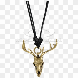 Necklace With Brass Skull Deer Pendant Necklaces & - Reindeer, HD Png Download
