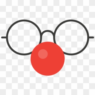 #happy #party #clown #glasses #rednose #eye #eyeglasses - Circle, HD Png Download