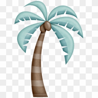 Beach With Palm Trees Vector Illustration - Clip Art, HD Png Download