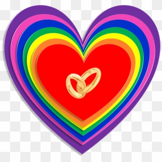 Marriage Equality Rainbow Hearts 825171 - Regenbogen Hochzeit, HD Png Download