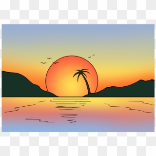 132 36715 2018 01 01 60 Kb 680 Px 678 Px - Easy Sunsets To Draw, HD Png Download