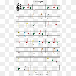 Silent Night Easy Color Coded Violin Sheet Music - Easy Christmas Sheet Music Violin, HD Png Download