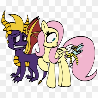 Turkleson, Fluttershy, Plot Bite, Safe, Sparx The Dragonfly, - Spyro And Fluttershy, HD Png Download
