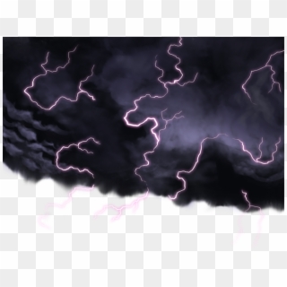 #lightning #light #cartoon #clouds #purple #dark #storm - Cartoon Stormy Sky, HD Png Download