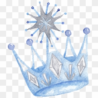 This Graphics Is Blue Hand Drawn Crown Cartoon Snow, HD Png Download