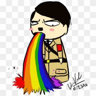 Hair Face Woman Facial Expression Nose Clip Art Smile - Hitler Throwing Up Rainbows, HD Png Download
