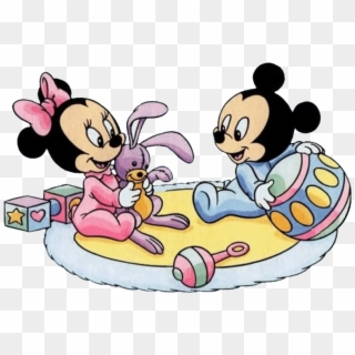 Baby Mickey & Minnie On Rug - Disney Baby Minnie Mickey, HD Png Download