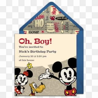 Retro Mickey Mouse Online Invitation - Mickey Mouse Rise And Shine, HD Png Download