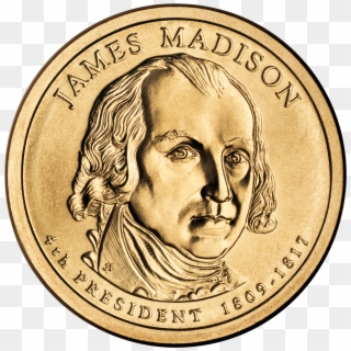 James Madison Presidential $1 Coin Obverse - Coin, HD Png Download