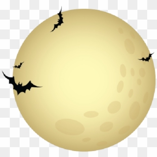 Moon With Bats Halloween Clipart - Circle, HD Png Download