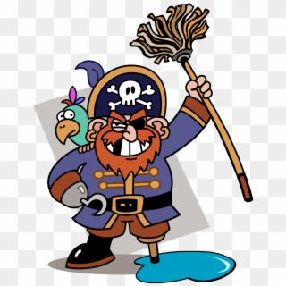Piratey With Mop - Cartoon Pirate, HD Png Download