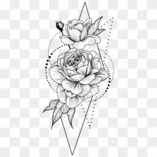 #stickers #png #blackandwhite #flower #flowers #rose - Tatouage Dessin, Transparent Png