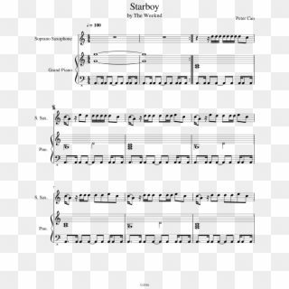 Starboy By The Weeknd - Starboy Piano Sheet Music, HD Png Download