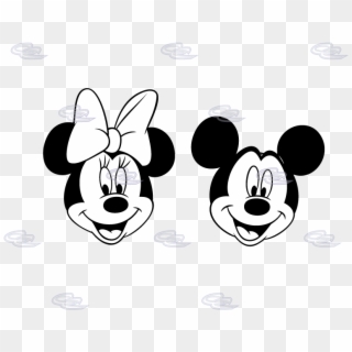 400085 Mickey Minnie Face - Minnie And Mickey Face, HD Png Download