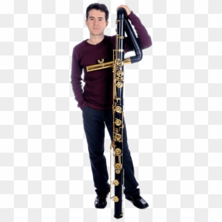 Download Musician Holding Contrabass Flute Transparent - Contrabass Flute, HD Png Download