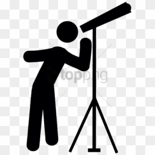 Free Png Graphic Transparent Stock Icon Web Icons - Person Looking Through Telescope Clipart, Png Download