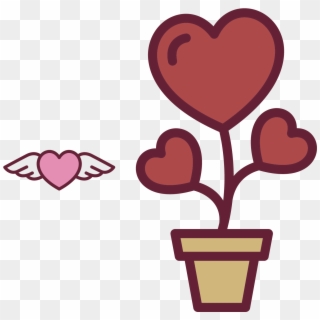 Heart Flower Icon - Heart Shaped Flowers Clipart, HD Png Download